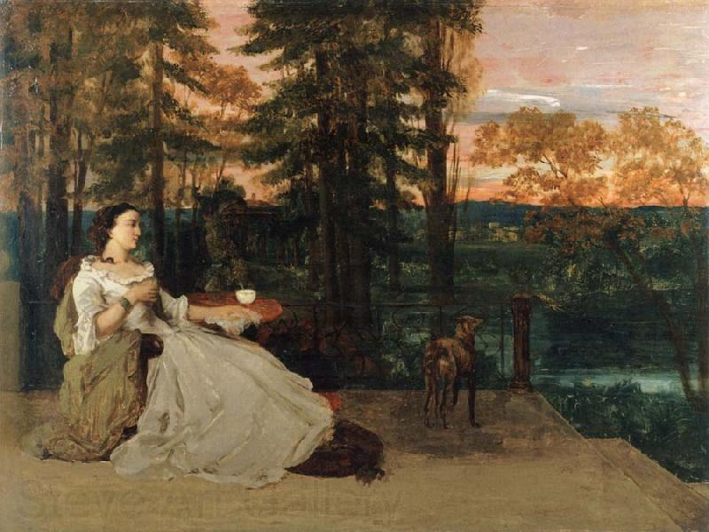Gustave Courbet Lady on the Terrace Spain oil painting art